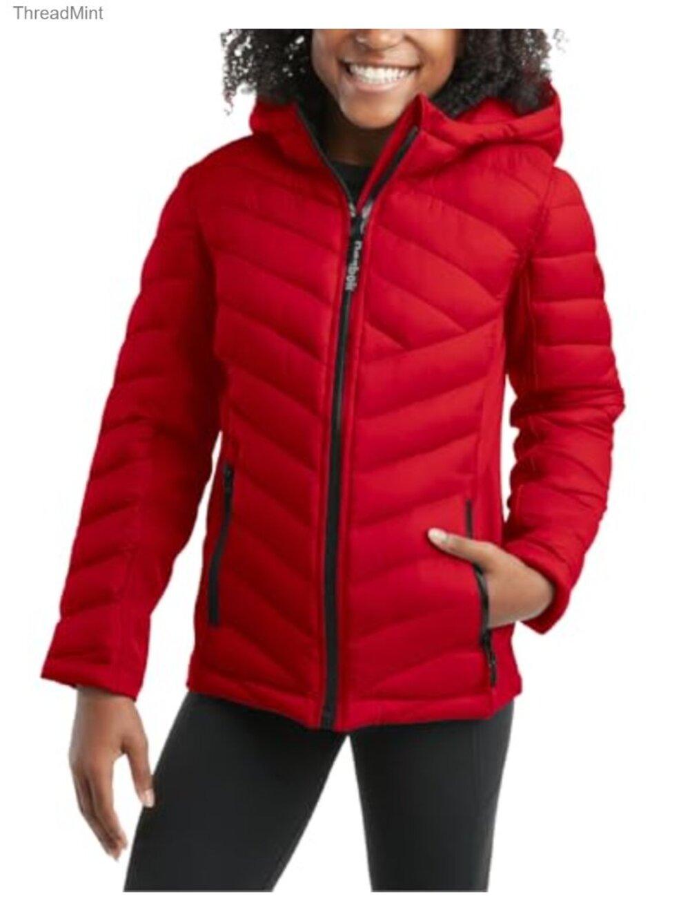 Girls Quilted Puffer Parka Jacket Hooded Water Resistant Full Zip